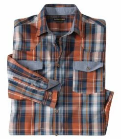 Kariertes Popelin-Hemd Mit Details In Chambray -ATLAS FOR MEN Verkäufe d1bded55b6db83fb91f433a8ebfd17d9