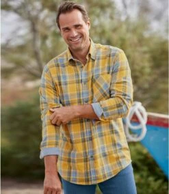 Gelbes Flanellhemd Mit Karomuster -ATLAS FOR MEN Verkäufe d2871a3fe861d8519d9c72634e23b23d