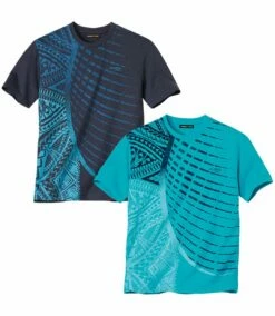 2er-Pack T-Shirts Mit Druckmotiv
