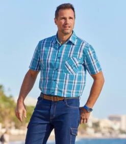 Kariertes Sommerhemd Karibik Mit Stretch-Effekt -ATLAS FOR MEN Verkäufe d485a748a287a504f3dd92b9269aba9e