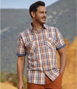 Kariertes Hemd Aus Popelin