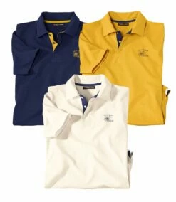 3er-Pack Poloshirts Aus Jersey