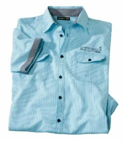 Gestreiftes Hemd Aus Leichtem Popelin