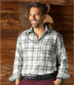 2-farbiges Kariertes Flanellhemd