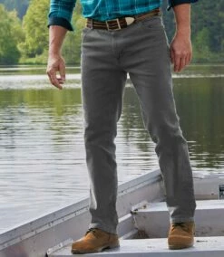 Graue Regular-Jeans Stretch