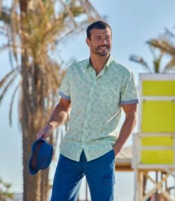 Sommerhemd Mit Exotischem Palmen-Print