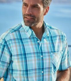 Kariertes Sommerhemd Balearen Mit Waffel-Effekt -ATLAS FOR MEN Verkäufe ec865a2d2191e77164bdcb29f5b72d54