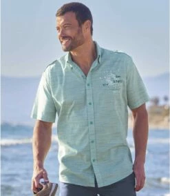 Sommerhemd Aus Geflammter Baumwolle