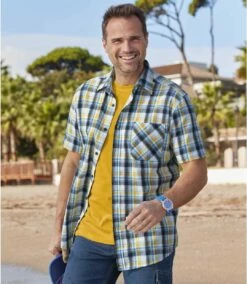 Kariertes Seersucker-Hemd Mit Waffeloptik -ATLAS FOR MEN Verkäufe f07c5cb926f4032cb73f95da9e9dcf09