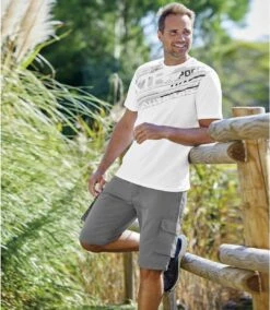 Bermuda Aus Microfaser Im Cargo-Stil -ATLAS FOR MEN Verkäufe f16bf878b7ef23c64ce0020c33c50289