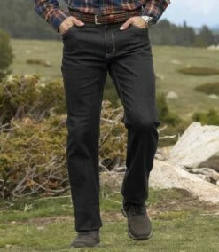 Schwarze Regular-Jeans Mit Stretch-Effekt