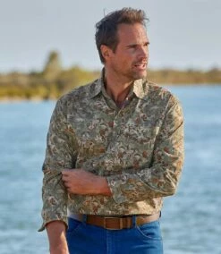 Popelinhemd Mit Camouflage-Print