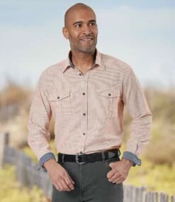 Fein Gestreiftes Hemd Mit Chambray-Details -ATLAS FOR MEN Verkäufe f5d9dc2b6b4f0b192f2563b79c431fab