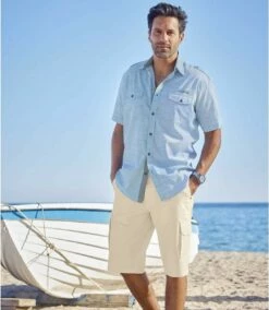 Cargo-Bermuda Santorin Aus Microcanvas -ATLAS FOR MEN Verkäufe f612ab8612ff39b1265148e7b36588d8