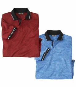 2er-Pack Melierte Poloshirts Sport