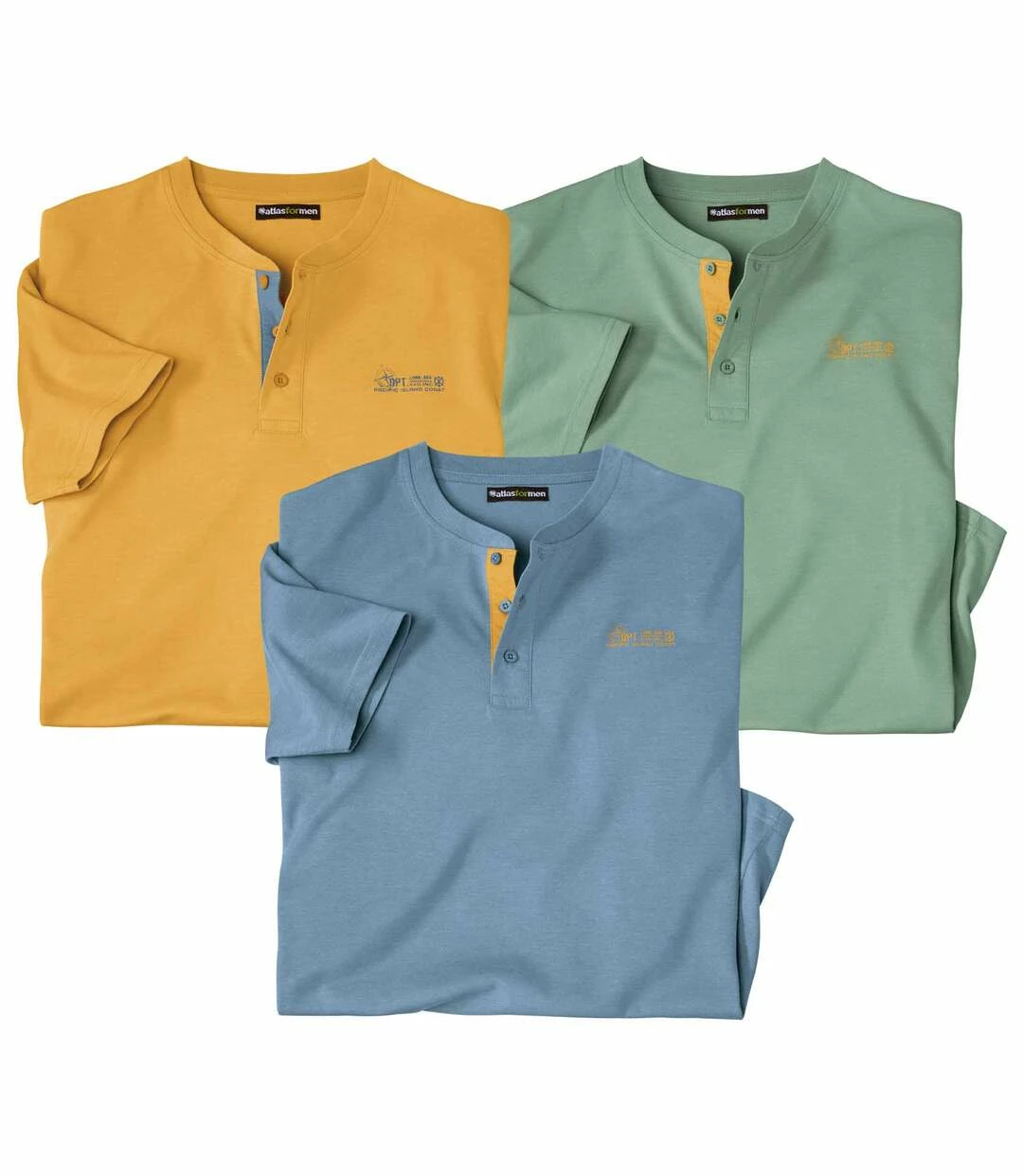 3er-Pack Henleyshirts Island 3 3er-Pack Henleyshirts Island