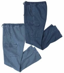 2er-Pack Cargo-Jeans Top Komfort
